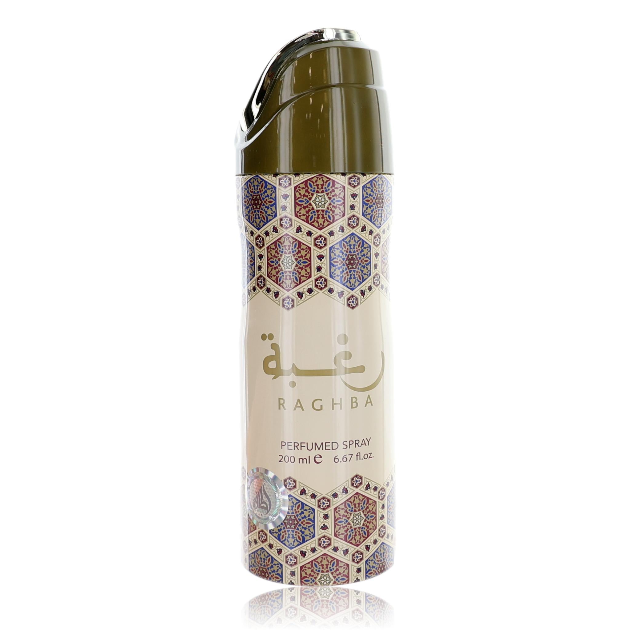 Raghba by Lattafa, 6.7 oz Perfumed Deodorant Spray for Unisex